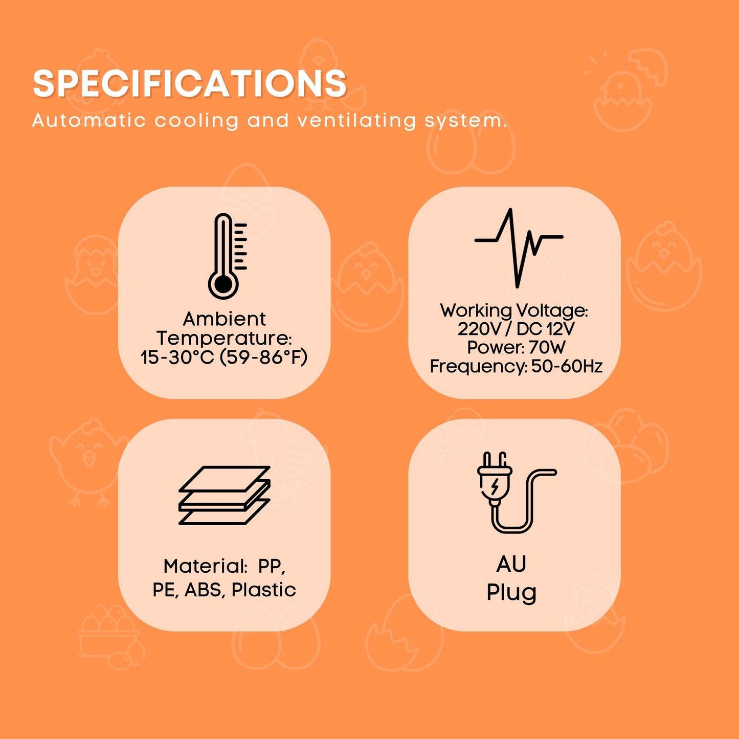 Automatic 8 / 18 Egg Incubator with automatic turning.