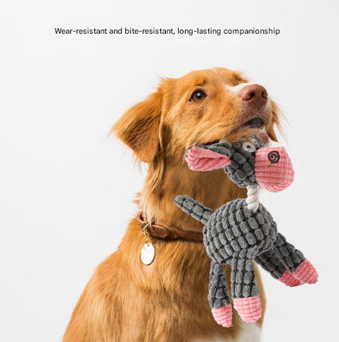 Goofy Plush Donkey Squeaky Dog Toy