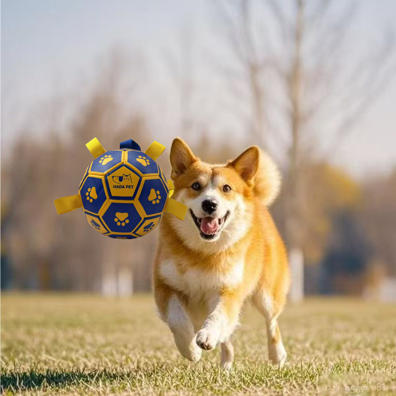 Soccer ball with tug-of-war tags