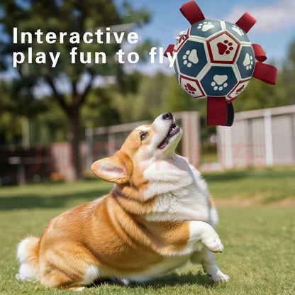 Soccer ball with tug-of-war tags