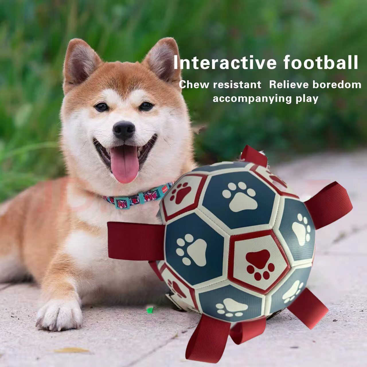Soccer ball with tug-of-war tags