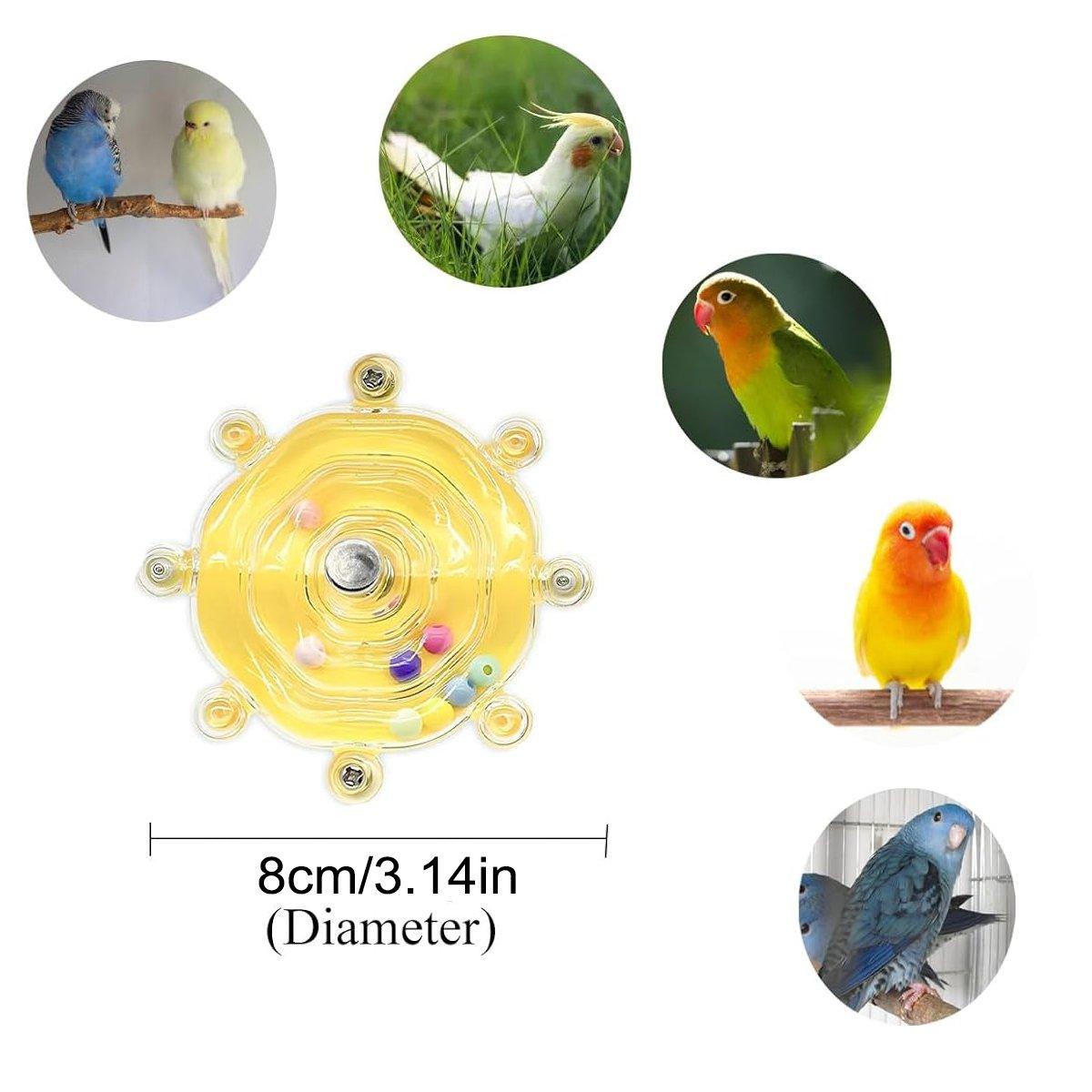 Interactive Parrot Spinning Wheel Stress Relief Toy for Small Birds Durable