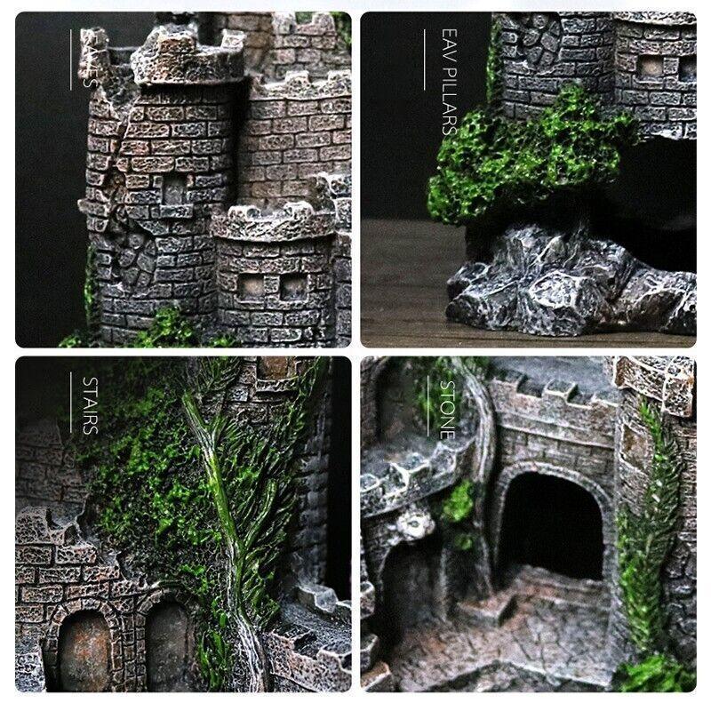 Aquarium Fish Tank  Castle Tower Hide