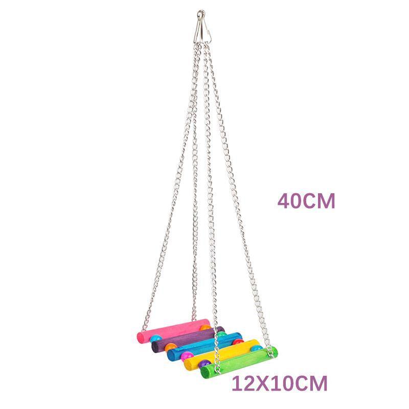 5PCS Hanging Parrot Toys Set with Swings and Ladders for Budgies, Cockatiels etc