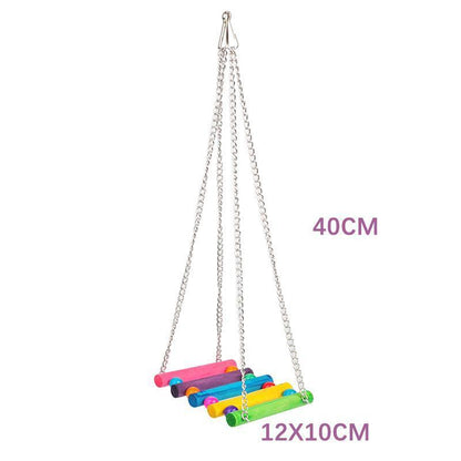 5PCS Hanging Parrot Toys Set with Swings and Ladders for Budgies, Cockatiels etc