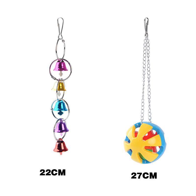 5PCS Hanging Parrot Toys Set with Swings and Ladders for Budgies, Cockatiels etc