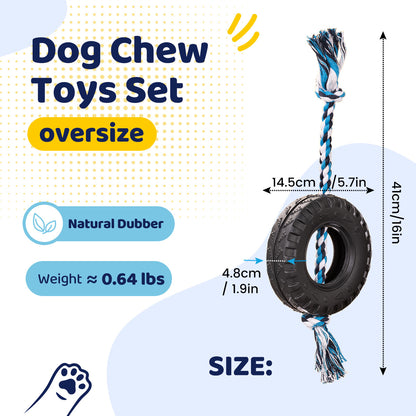 Tire Rope Dog Toy - Heavy Duty Chew Toy for Dental Health & Play