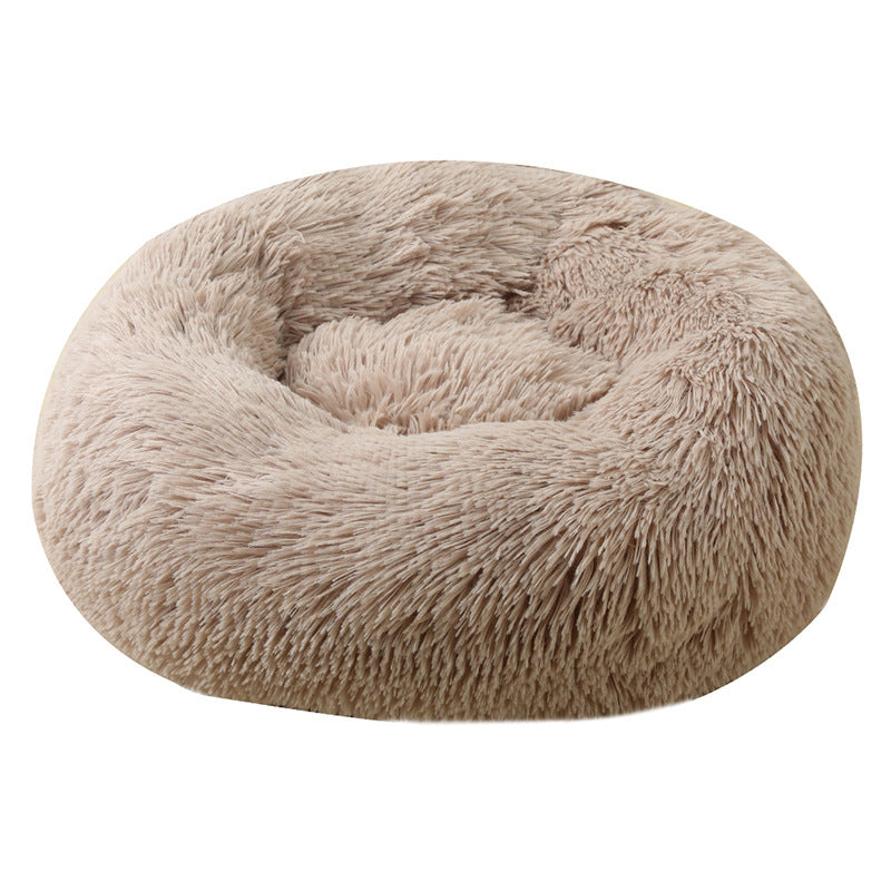 50cm Cozy Round Pet Bed - Plush Cat & Dog Bed with Non-Slip Base, Machine Washable