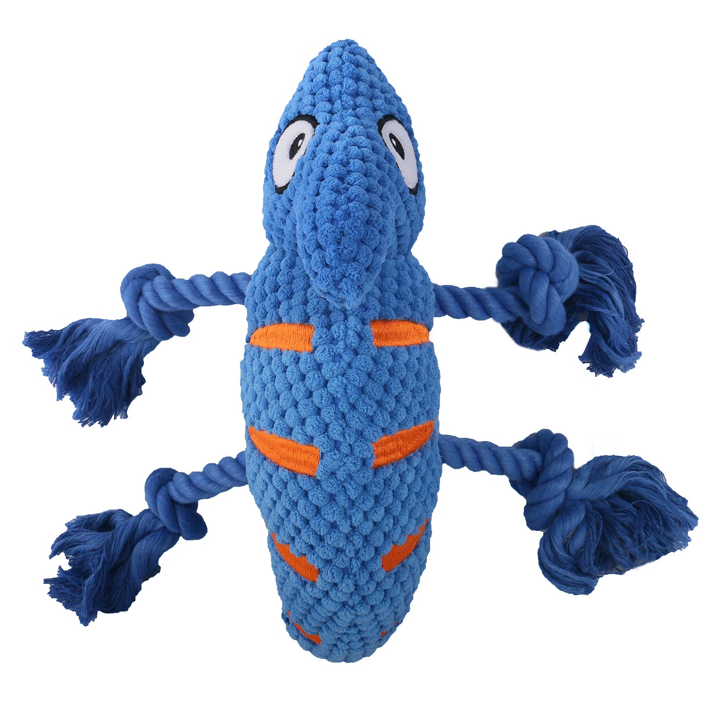 Chameleon Dog Toy with Squeaker & Rope Legs