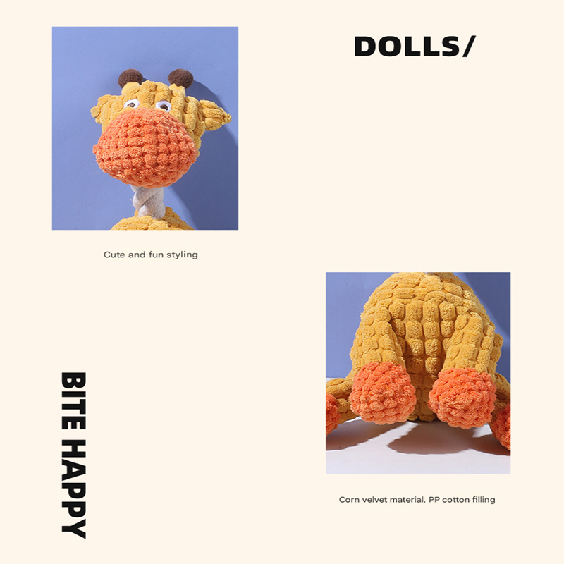 Grey donkey Cuddly Corduroy Squeaky Animal Toy