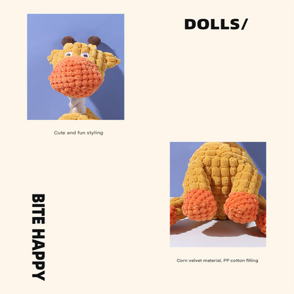 Grey donkey Cuddly Corduroy Squeaky Animal Toy