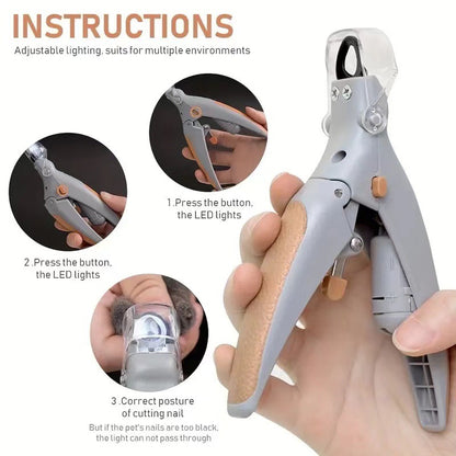 Pet Nail Clippers with LED Light & Magnifier