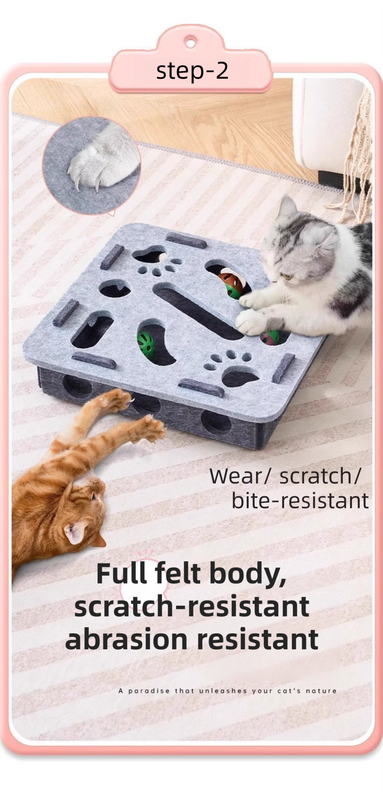 Square Shaped Felt Cat Puzzle