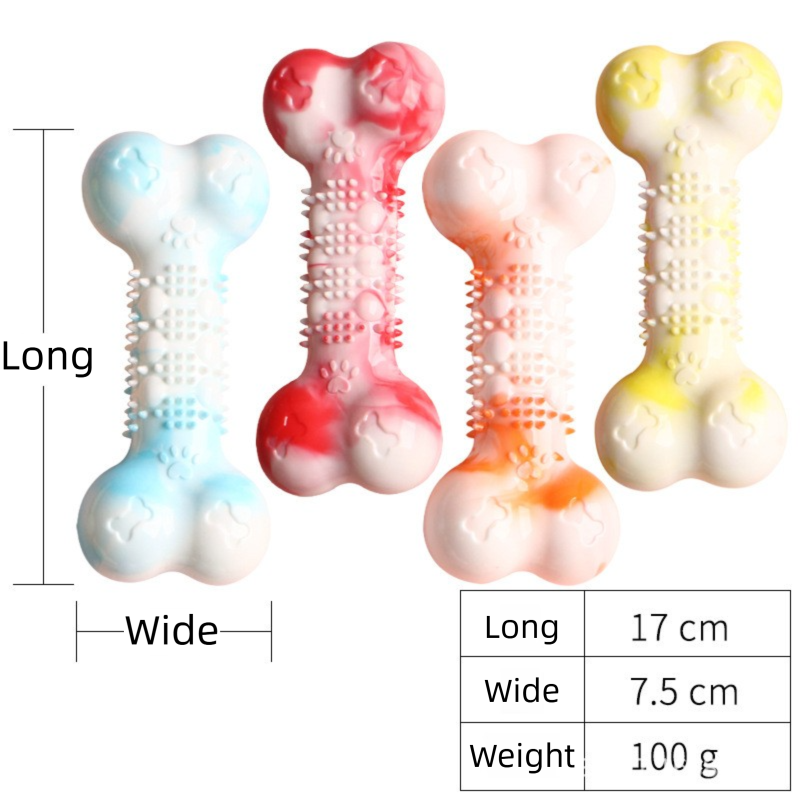 2-Pack Durable TPR Squeaky Dog Bone